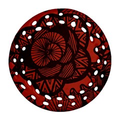 Background Abstract Red Black Round Filigree Ornament (two Sides)