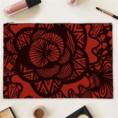 Background Abstract Red Black Cosmetic Bag (xxl)  by Celenk