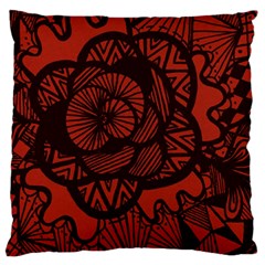 Background Abstract Red Black Large Flano Cushion Case (two Sides) by Celenk