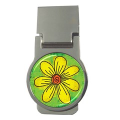 Flower Cartoon Painting Painted Money Clips (round)  by Celenk