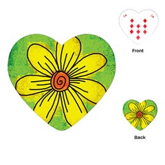 Flower Cartoon Painting Painted Playing Cards (heart)  by Celenk