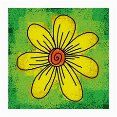 Flower Cartoon Painting Painted Medium Glasses Cloth by Celenk