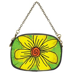 Flower Cartoon Painting Painted Chain Purses (two Sides)  by Celenk