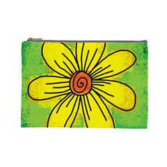 Flower Cartoon Painting Painted Cosmetic Bag (large)  by Celenk