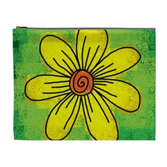 Flower Cartoon Painting Painted Cosmetic Bag (xl) by Celenk