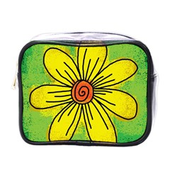 Flower Cartoon Painting Painted Mini Toiletries Bags by Celenk