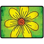 Flower Cartoon Painting Painted Double Sided Fleece Blanket (Large)  80 x60  Blanket Front