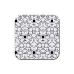 Pattern Zentangle Handdrawn Design Rubber Square Coaster (4 Pack)  by Celenk