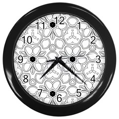 Pattern Zentangle Handdrawn Design Wall Clocks (black) by Celenk