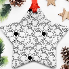 Pattern Zentangle Handdrawn Design Star Ornament (two Sides) by Celenk