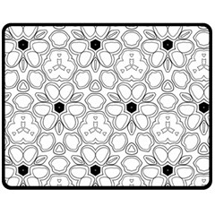 Pattern Zentangle Handdrawn Design Fleece Blanket (medium)  by Celenk