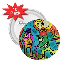 Painting Painted Ink Cartoon 2 25  Buttons (10 Pack)  by Celenk