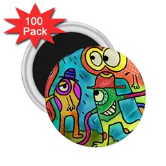 Painting Painted Ink Cartoon 2 25  Magnets (100 Pack)  by Celenk