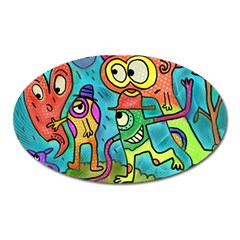 Painting Painted Ink Cartoon Oval Magnet by Celenk