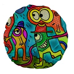 Painting Painted Ink Cartoon Large 18  Premium Round Cushions by Celenk