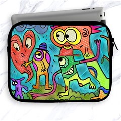 Painting Painted Ink Cartoon Apple Ipad 2/3/4 Zipper Cases by Celenk