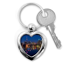 Buildings Can Cn Tower Canada Key Chains (heart)  by Celenk