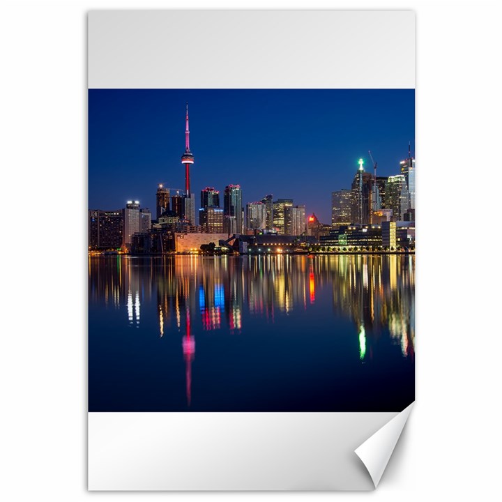 Buildings Can Cn Tower Canada Canvas 12  x 18  