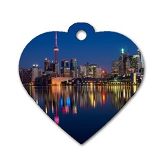 Buildings Can Cn Tower Canada Dog Tag Heart (one Side) by Celenk