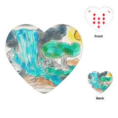 Doodle Sketch Drawing Landscape Playing Cards (heart)  by Celenk