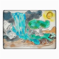 Doodle Sketch Drawing Landscape Large Glasses Cloth (2-side) by Celenk