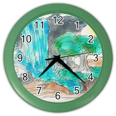 Doodle Sketch Drawing Landscape Color Wall Clocks by Celenk