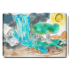 Doodle Sketch Drawing Landscape Large Doormat  by Celenk