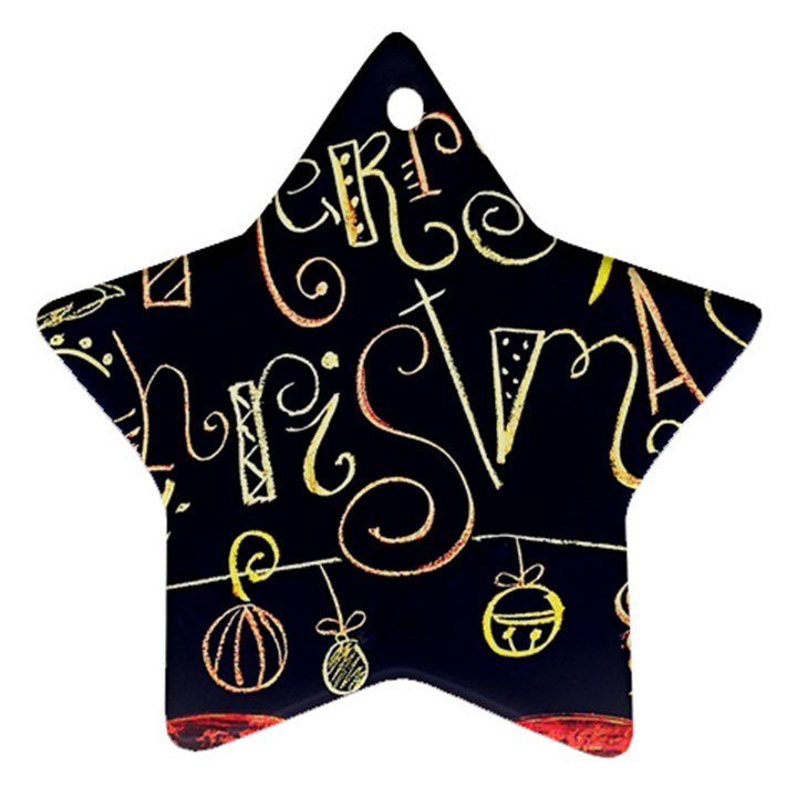 Chalk Chalkboard Board Frame Star Ornament (Two Sides)