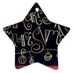 Chalk Chalkboard Board Frame Star Ornament (Two Sides) Back