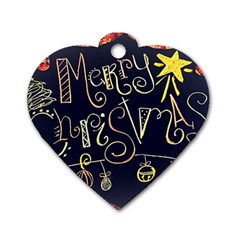 Chalk Chalkboard Board Frame Dog Tag Heart (two Sides) by Celenk