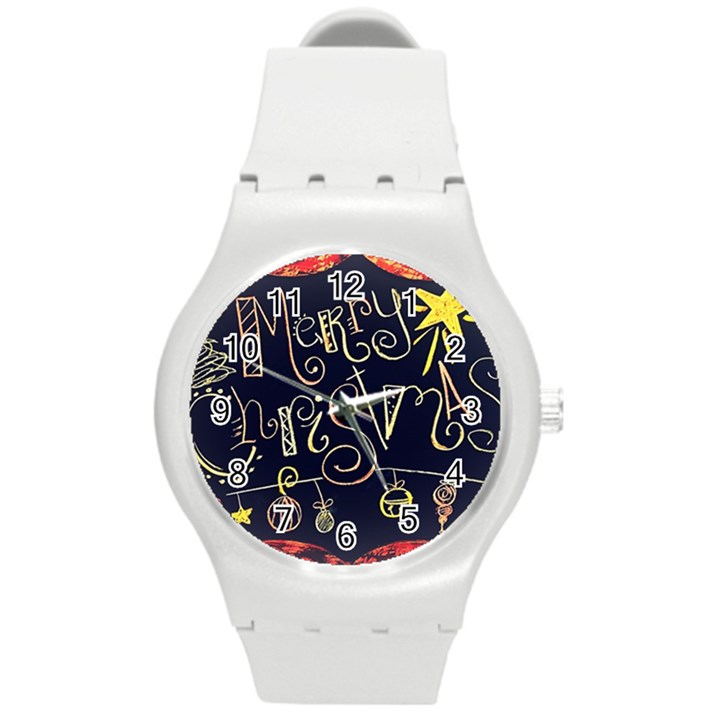 Chalk Chalkboard Board Frame Round Plastic Sport Watch (M)