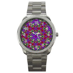 Seamless Tileable Pattern Design Sport Metal Watch by Celenk