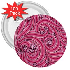 Pattern Doodle Design Drawing 3  Buttons (100 Pack)  by Celenk