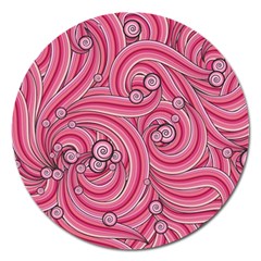 Pattern Doodle Design Drawing Magnet 5  (round) by Celenk