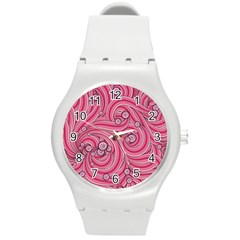 Pattern Doodle Design Drawing Round Plastic Sport Watch (m) by Celenk