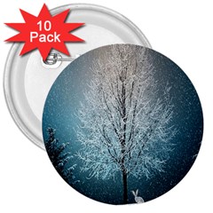 Winter Wintry Snow Snow Landscape 3  Buttons (10 Pack)  by Celenk