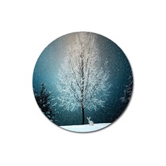 Winter Wintry Snow Snow Landscape Magnet 3  (round) by Celenk