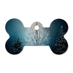 Winter Wintry Snow Snow Landscape Dog Tag Bone (two Sides)