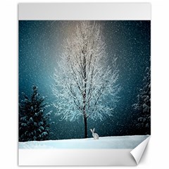 Winter Wintry Snow Snow Landscape Canvas 11  X 14   by Celenk