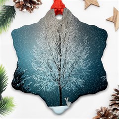 Winter Wintry Snow Snow Landscape Snowflake Ornament (two Sides) by Celenk