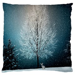 Winter Wintry Snow Snow Landscape Large Flano Cushion Case (one Side) by Celenk