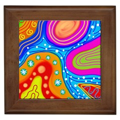 Abstract Pattern Painting Shapes Framed Tiles by Celenk