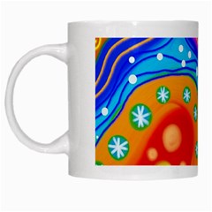 Abstract Pattern Painting Shapes White Mugs by Celenk