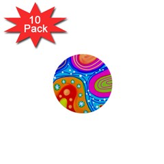 Abstract Pattern Painting Shapes 1  Mini Buttons (10 pack) 