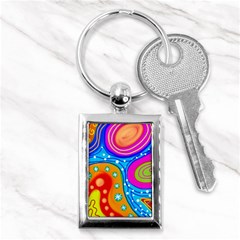 Abstract Pattern Painting Shapes Key Chains (rectangle)  by Celenk