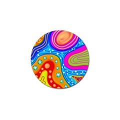 Abstract Pattern Painting Shapes Golf Ball Marker