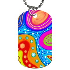 Abstract Pattern Painting Shapes Dog Tag (Two Sides)