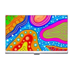 Abstract Pattern Painting Shapes Business Card Holders