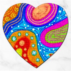 Abstract Pattern Painting Shapes Jigsaw Puzzle (Heart)