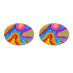 Abstract Pattern Painting Shapes Cufflinks (Oval)